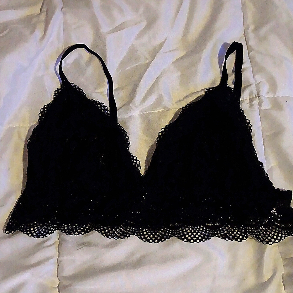 Ambience Black cotton lace bra